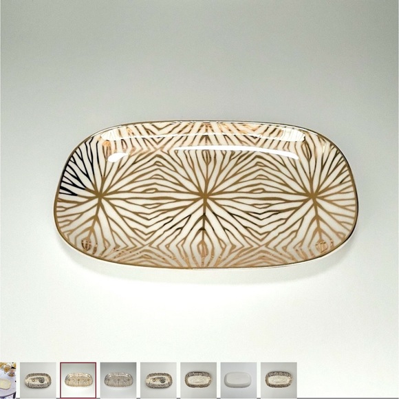 NEW Talianna of NY Lily Pad Ceramic Tray -- 24K Detail - Picture 6 of 8